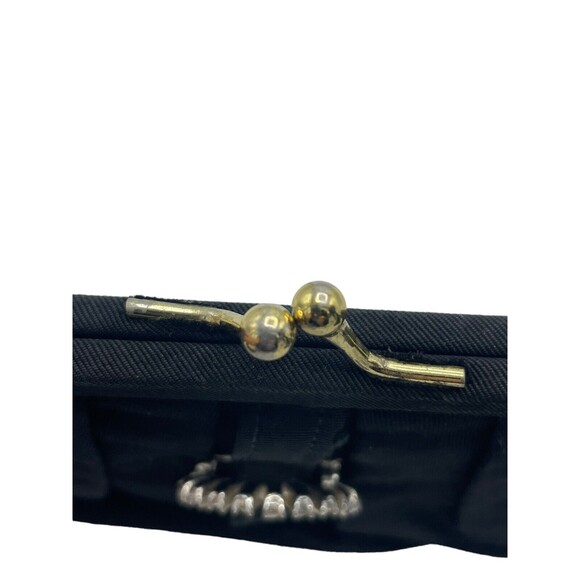 Vintage Zell Fifth Ave Clutch Purse Black Metal Clasp Jewel Gem - Picture 5 of 11